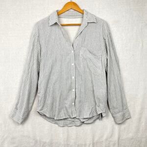 Heartloom Stitchfix Pia Cross Back Striped Collared Long Sleeve Button Down M